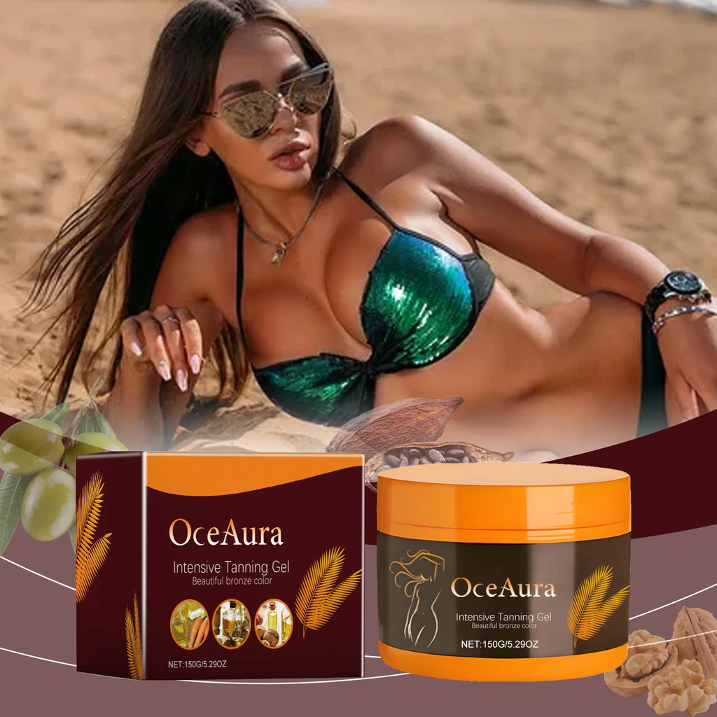 Body Tanning Gel Lasting Natural Bronzing Shiny Brown Skin Radiation Protect Nourishing Sunless Tanning Accelerator Cream 150G