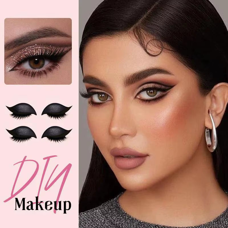 Reusable Eyelid and Eyelash Stickers Atural Eye Fake Lashes for Women'S Make up Lazy Eye Shadow Eyelash Patch Lazy Makeup Tool